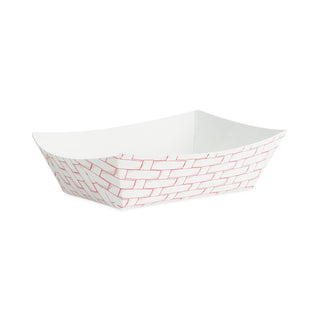 Boardwalk® Paper Food Baskets, 0.5 lb Capacity, Red/White, 1,000/Carton (BWK30LAG050)