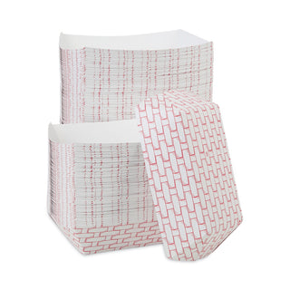 Boardwalk® Paper Food Baskets, 5 lb Capacity, Red/White, 500/Carton (BWK30LAG500)