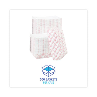 Boardwalk® Paper Food Baskets, 5 lb Capacity, Red/White, 500/Carton (BWK30LAG500)