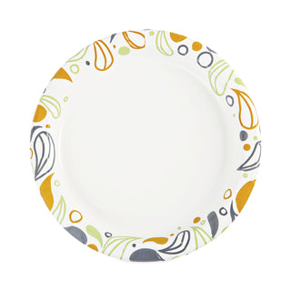 Boardwalk® Deerfield Printed Paper Plates, 9" dia, Coated/Soak Proof, Multicolor, 125/Pack, 8 Packs/Carton (BWKDEER9PLT)
