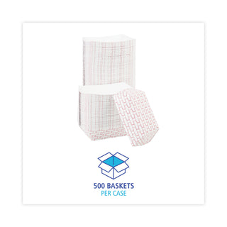 Boardwalk® Paper Food Baskets, 3 lb Capacity, Red/White, 500/Carton (BWK30LAG300)