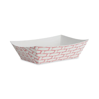 Boardwalk® Paper Food Baskets, 3 lb Capacity, Red/White, 500/Carton (BWK30LAG300)