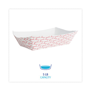 Boardwalk® Paper Food Baskets, 5 lb Capacity, Red/White, 500/Carton (BWK30LAG500)