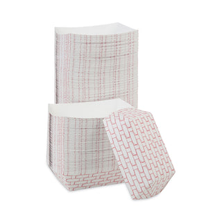 Boardwalk® Paper Food Baskets, 3 lb Capacity, Red/White, 500/Carton (BWK30LAG300)