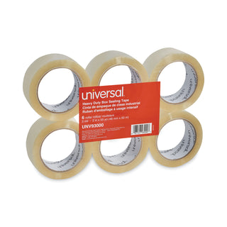 Universal® Heavy-Duty Box Sealing Tape, 3" Core, 1.88" x 54.6 yds, Clear, 6/Box (UNV93000)