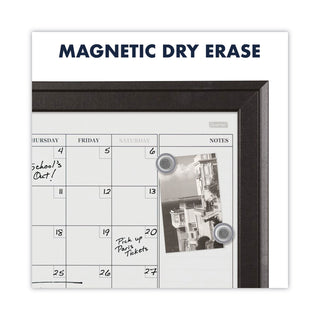 Quartet® Home Decor Magnetic Combo Dry Erase with Cork Board on Bottom, 23 x 17, Espresso Wood Frame (QRT79275)
