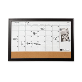 Quartet® Home Decor Magnetic Combo Dry Erase with Cork Board on Bottom, 23 x 17, Espresso Wood Frame (QRT79275)