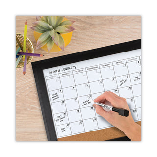 Quartet® Home Decor Magnetic Combo Dry Erase with Cork Board on Bottom, 23 x 17, Espresso Wood Frame (QRT79275)