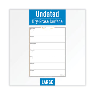 AT-A-GLANCE® WallMates Self-Adhesive Dry Erase Weekly Planning Surfaces, 18 x 24, White/Gray/Orange Sheets, Undated (AAGAW503028)