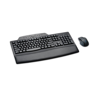 Kensington® Pro Fit Comfort Wireless Desktop Set, 2.4 GHz Frequency/30 ft Wireless Range, Black (KMW72403)