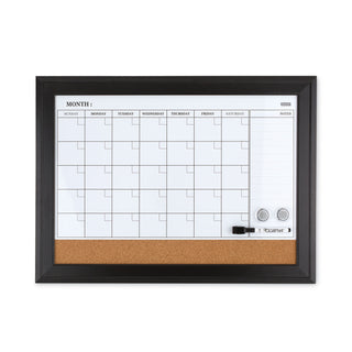 Quartet® Home Decor Magnetic Combo Dry Erase with Cork Board on Bottom, 23 x 17, Espresso Wood Frame (QRT79275)