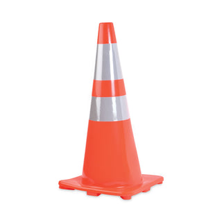 Tatco Traffic Cone, 28h x 14w x 14d, Orange/Silver (TCO25900)