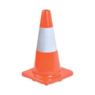 Tatco Traffic Cone, 18h x 10w x 10d, Orange/Silver (TCO25500)