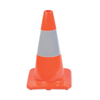 Tatco Traffic Cone, 18h x 10w x 10d, Orange/Silver (TCO25500)