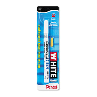 Pentel® Permanent Marker, Fine Bullet Tip, White (PEN100WS)
