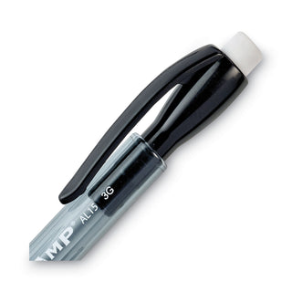 Pentel® Champ Mechanical Pencil, 0.5 mm, HB (#2.5), Black Lead, Translucent Gray Barrel, Dozen (PENAL15A)