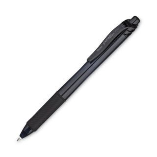 Pentel® EnerGel-X Retractable Gel Pen, 1 mm Metal Tip, Black Ink, Smoke Barrel, Dozen (PENBL110A)
