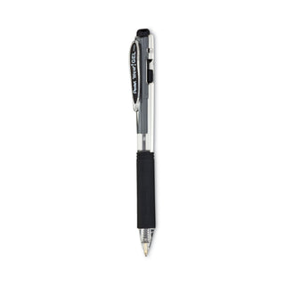 Pentel® WOW! Retractable Gel Pen, Medium 0.7 mm, Black Ink, Clear/Black Barrel, Dozen (PENK437A)