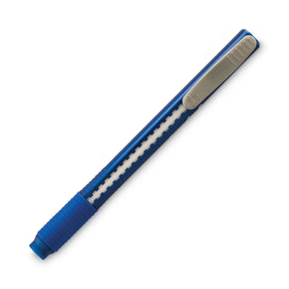 Pentel® Clic Eraser Grip Eraser, White Polyvinyl Chloride Eraser, Blue Barrel (PENZE22C)