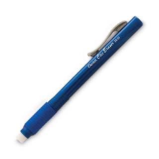 Pentel® Clic Eraser Grip Eraser, White Polyvinyl Chloride Eraser, Blue Barrel (PENZE22C)