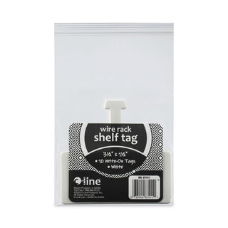 C-Line® Wire Rack Shelf Tag, Side Load, 3.5 x 1.5, White, 10/Pack (CLI87411)