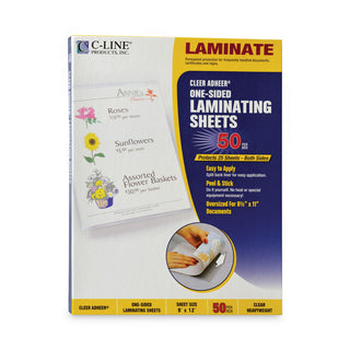C-Line® Cleer Adheer Self-Adhesive Laminating Film, 2 mil, 9" x 12", 50/Box (CLI65001)