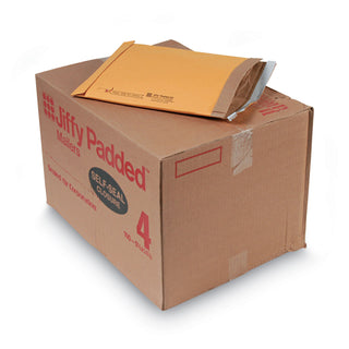 Sealed Air Jiffy Padded Mailer, #4, Paper Lining, Self-Adhesive Closure, 9.5 x 14.5, Natural Kraft, 100/Carton (SEL67320)