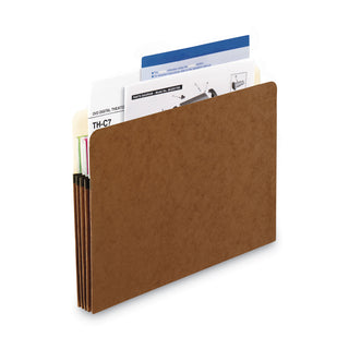 Pendaflex® Standard Expanding File Pockets, 3.5" Expansion, Letter Size, Red Fiber, 25/Box (ESS1524EOX)