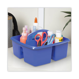 Storex Small Art Caddies, 9.25 x 9.25 x 5.25, Blue/Red/Yellow/Green/Purple, 5 per pack (STX00941U06C)