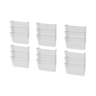 Storex Wall File, Letter, 13 x 14, Three Pocket, Clear (STX70245U06C)