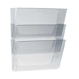 Storex Wall File, Letter, 13 x 14, Three Pocket, Clear (STX70245U06C)