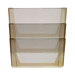 Storex Wall File, Letter, 13 x 14, Three Pocket, Smoke (STX70246U06C)