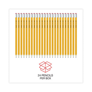 Universal® #2 Pre-Sharpened Woodcase Pencil, HB (#2), Black Lead, Yellow Barrel, 24/Pack (UNV55401)