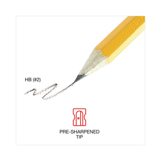 Universal® #2 Pre-Sharpened Woodcase Pencil, HB (#2), Black Lead, Yellow Barrel, 24/Pack (UNV55401)