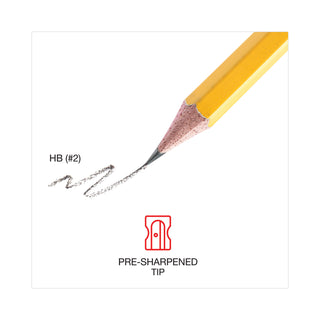 Universal® #2 Pre-Sharpened Woodcase Pencil, HB (#2), Black Lead, Yellow Barrel, 72/Pack (UNV55402)