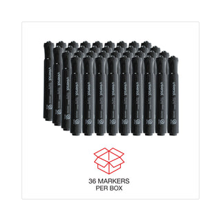 Universal® Chisel Tip Permanent Marker Value Pack, Broad Chisel Tip, Black, 36/Pack (UNV07050)