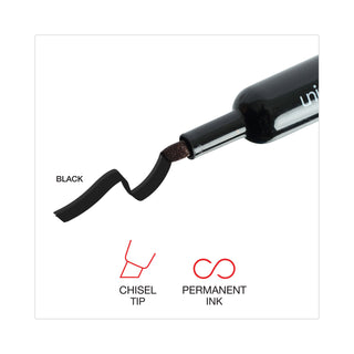 Universal® Chisel Tip Permanent Marker, Broad Chisel Tip, Black, Dozen (UNV07051)