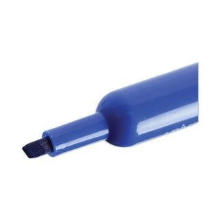 Universal® Chisel Tip Permanent Marker, Broad Chisel Tip, Blue, Dozen (UNV07053)