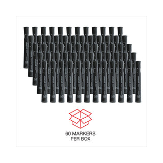Universal® Chisel Tip Permanent Marker Value Pack, Broad Chisel Tip, Black, 60/Pack (UNV07054)