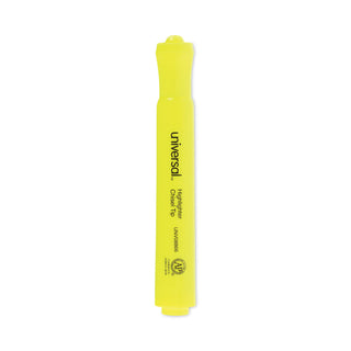 Universal® Desk Highlighter Value Pack, Fluorescent Yellow Ink, Chisel Tip, Yellow Barrel, 36/Pack (UNV08866)