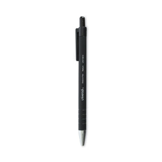 Universal® Ballpoint Pen, Retractable, Medium 1 mm, Black Ink, Black Barrel, Dozen (UNV15510)