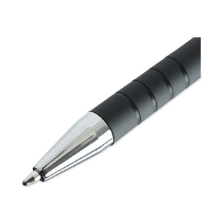 Universal® Ballpoint Pen, Retractable, Medium 1 mm, Black Ink, Black Barrel, Dozen (UNV15510)