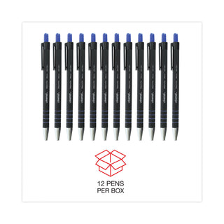 Universal® Ballpoint Pen, Retractable, Medium 1 mm, Blue Ink, Blue Barrel, Dozen (UNV15511)