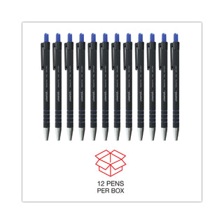 Universal® Ballpoint Pen, Retractable, Fine 0.7 mm, Blue Ink, Blue Barrel, Dozen (UNV15521)