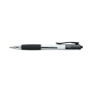 Universal® Comfort Grip Ballpoint Pen, Retractable, Medium 1 mm, Black Ink, Clear Barrel, Dozen (UNV15530)