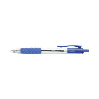 Universal® Comfort Grip Ballpoint Pen, Retractable, Medium 1 mm, Blue Ink, Clear Barrel, Dozen (UNV15531)