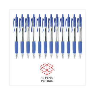 Universal® Comfort Grip Ballpoint Pen, Retractable, Medium 1 mm, Blue Ink, Clear Barrel, Dozen (UNV15531)
