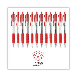 Universal® Comfort Grip Ballpoint Pen, Retractable, Medium 1 mm, Red Ink, Clear Barrel, Dozen (UNV15532)