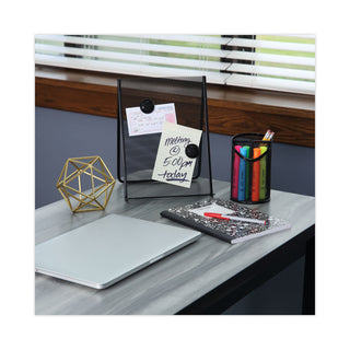 Universal® Metal Mesh 3-Compartment Pencil Cup, 4.13" Diameter x 6"h, Black (UNV20019)
