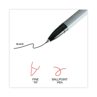 Universal® Ballpoint Pen, Stick, Fine 0.7 mm, Black Ink, Gray Barrel, Dozen (UNV27420)